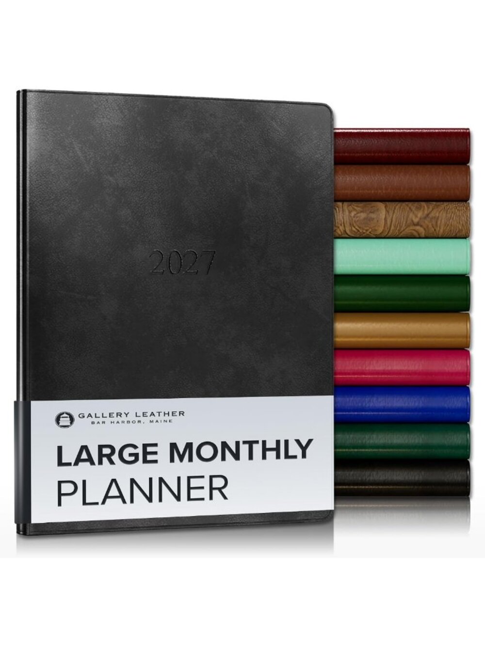 Large 2026-2027 Monthly Planner - Stylish Acadia Black, Perfect for Organization